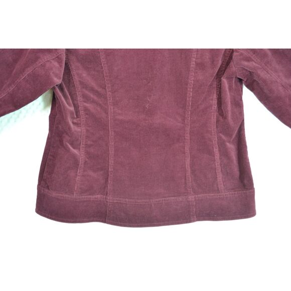 Pendleton Snap Jacket Women's Medium Petite Burgundy Corduroy Jacket - Picture 12 of 13